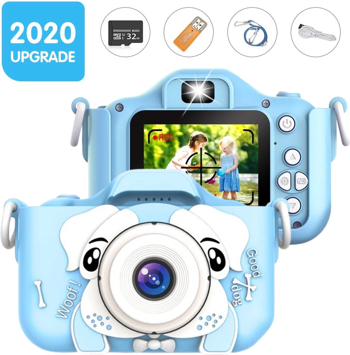 Eloir® Digitale Kindercamera Camera + Inclusief 32GB SD-Kaart - Fototoestel - 1080p HD Kinder Camera - Compact fototoestel voor Kinderen - Kinderfototoestel - Kindercamera Digitaal - Blauw